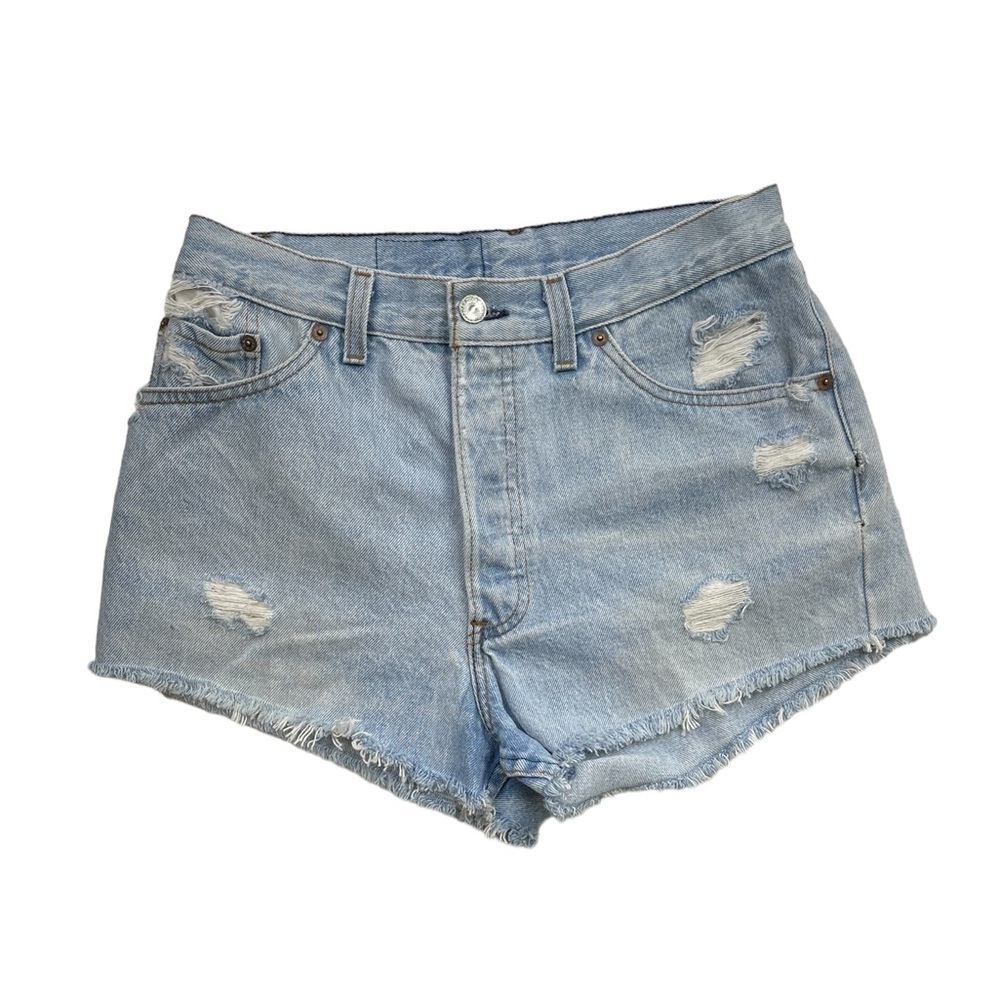 Levi’s Light Wash Button Fly Cutoff Denim Shorts Size 30